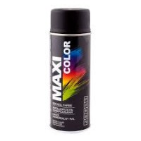 Maxi Color  Эмаль аэрозольная универсальная, черная матовая, 400мл 
