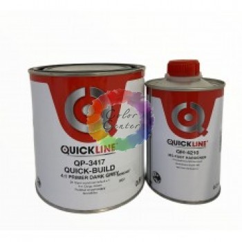 Автомобильный грунт наполнитель Quickline 4:1 Quick-Build 0,8л + отвердитель 0,2 л, темно-серый